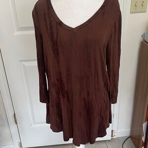 B.L.E.U. Chocolate Brown V-Neck Tunic